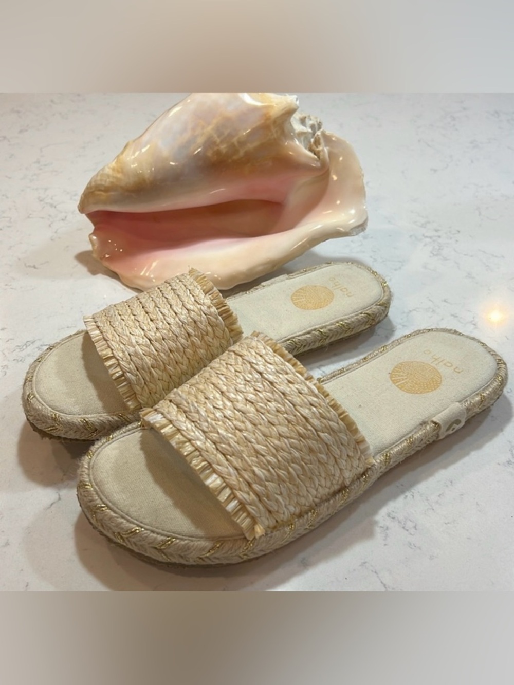 Nalho Raffia Women's Slide Sandals Size 10
